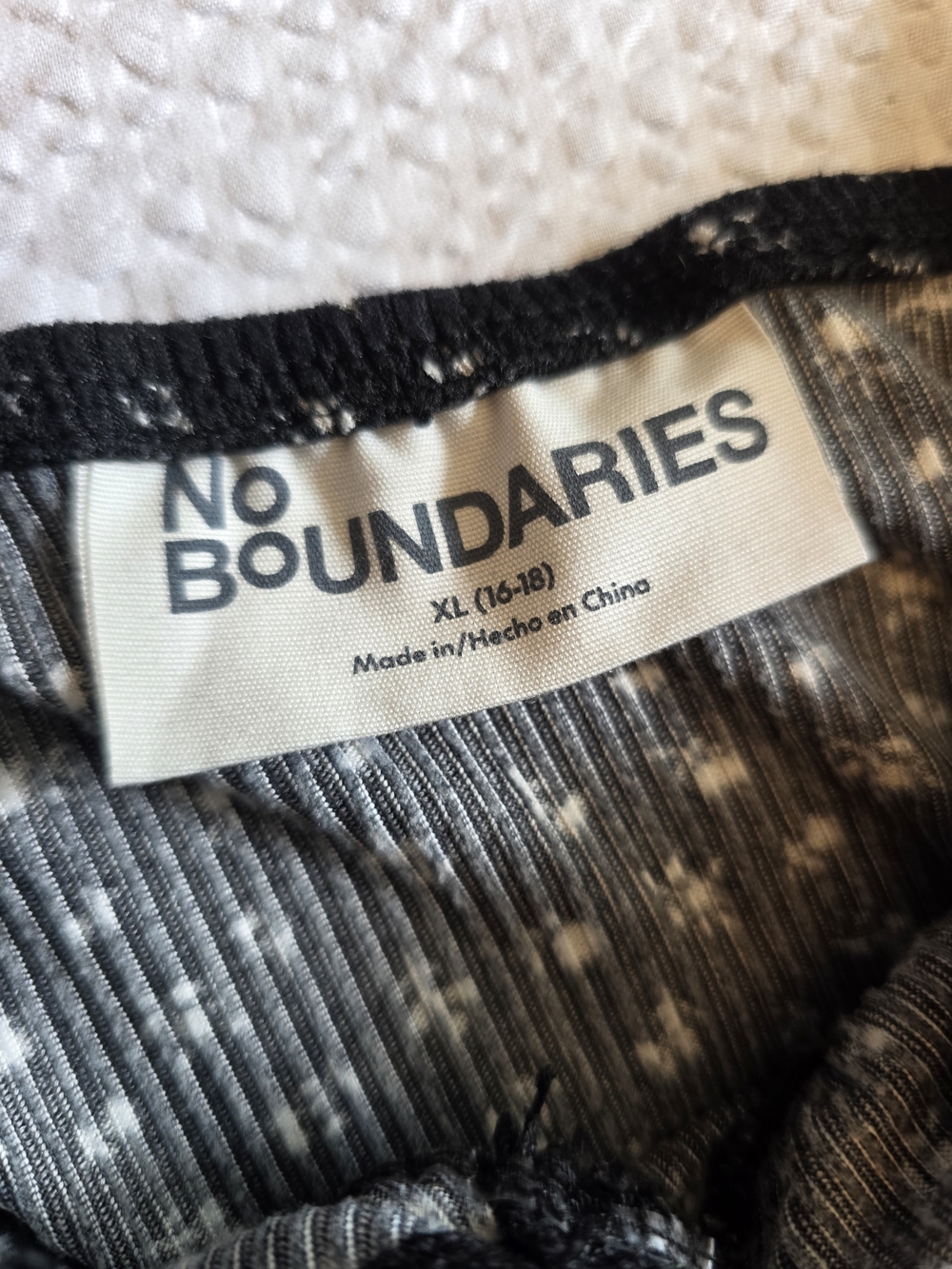 No Boundaries Black Mini Dress with White Floral Print - Picture 3 of 3